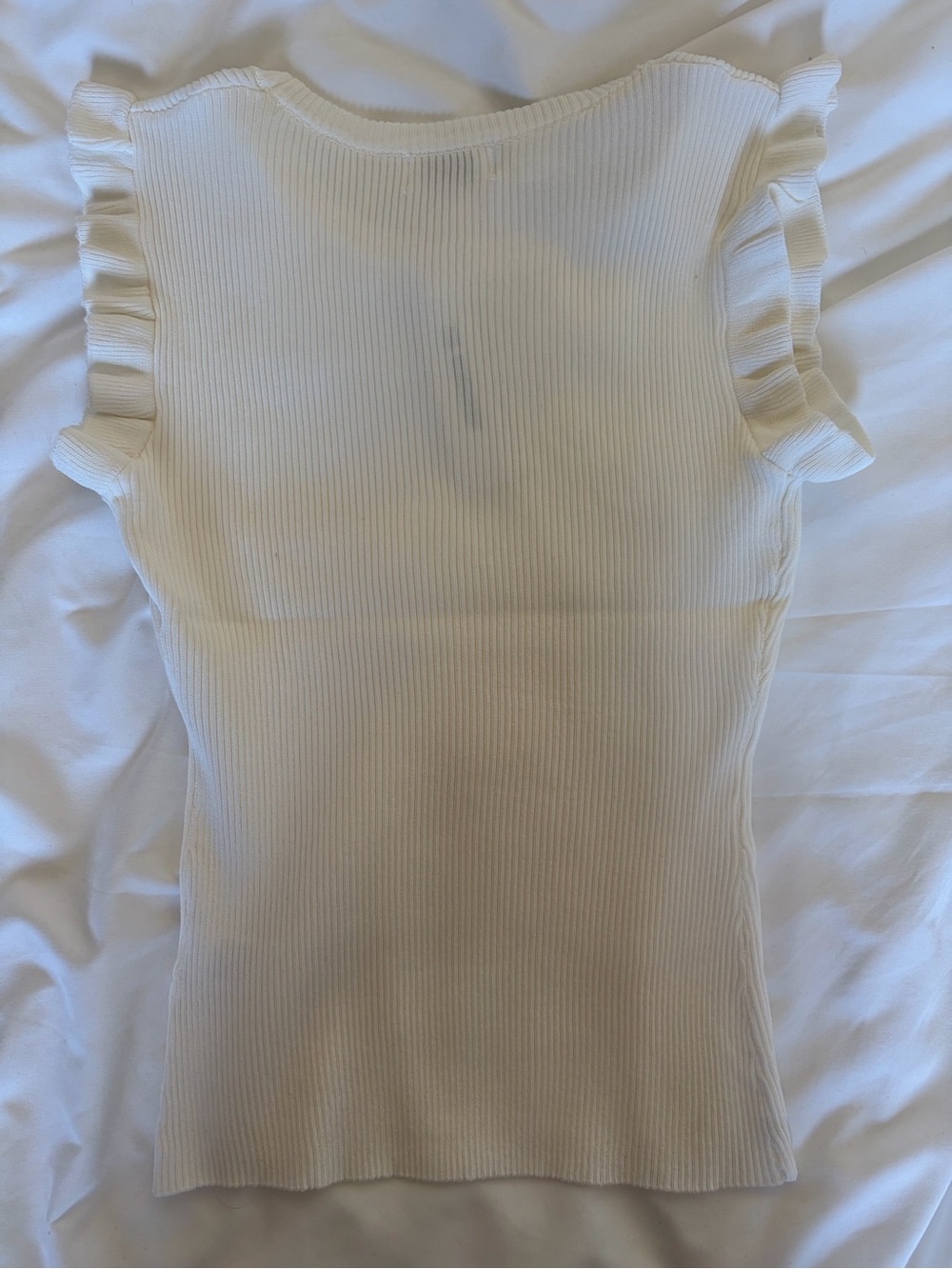 White Ruffle Tank Top - Picture 3 of 5